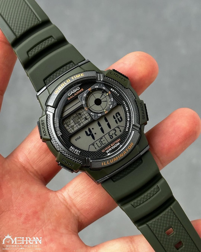 ساعت مچی دیجیتال کاسیو CASIO AE-1000W-3AV اصل باتری 10 ساله