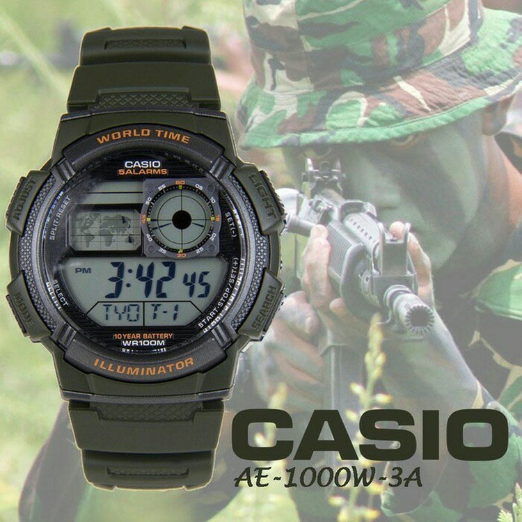 ساعت مچی دیجیتال کاسیو CASIO AE-1000W-3AV اصل باتری 10 ساله